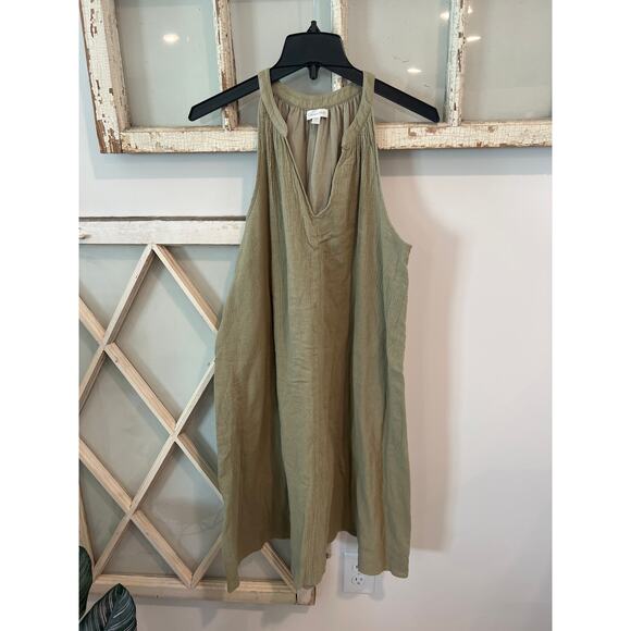 Garnet Hill size large light green sleeveless dress - Picture 1 of 3